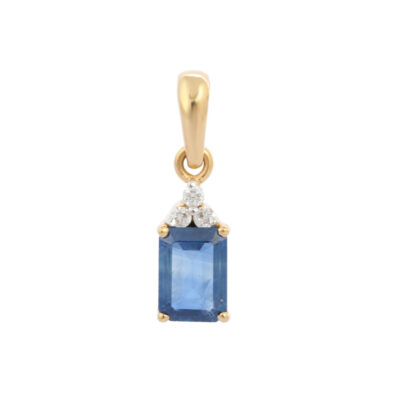 Elegant Blue Sapphire and Diamond Pendant