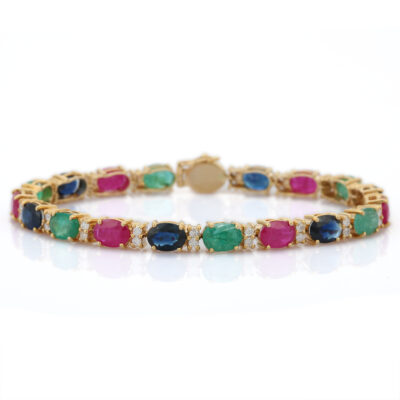 Emerald, Ruby and Sapphire Bracelet