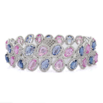 Multi Sapphire and Diamond Bracelet