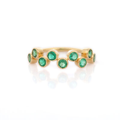 9 Stone Emerald Ring